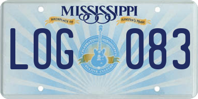 MS license plate LOG083