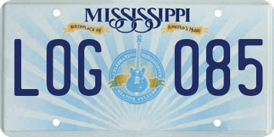 MS license plate LOG085