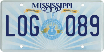 MS license plate LOG089