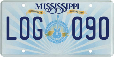 MS license plate LOG090