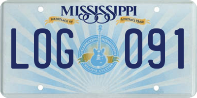 MS license plate LOG091