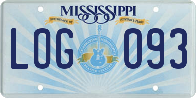 MS license plate LOG093