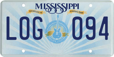 MS license plate LOG094