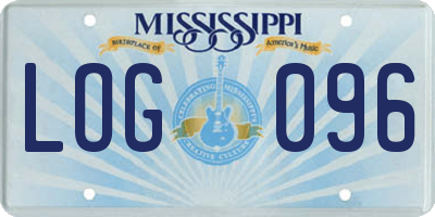 MS license plate LOG096