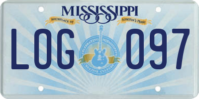 MS license plate LOG097