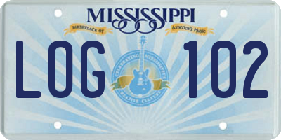 MS license plate LOG102