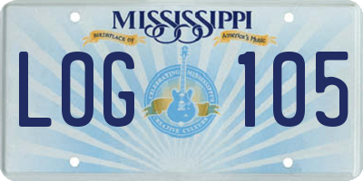 MS license plate LOG105