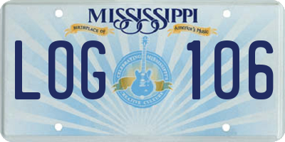 MS license plate LOG106
