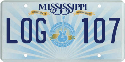 MS license plate LOG107