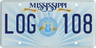 MS license plate LOG108