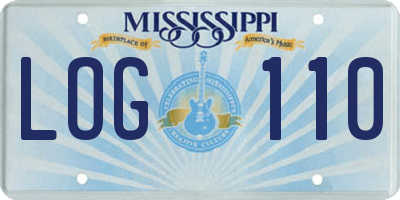 MS license plate LOG110