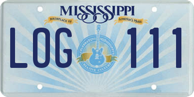 MS license plate LOG111