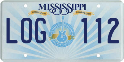 MS license plate LOG112