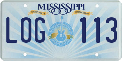 MS license plate LOG113