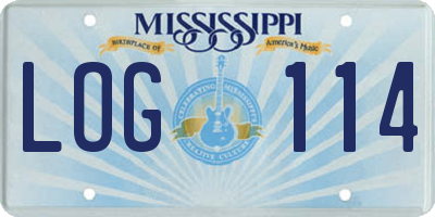 MS license plate LOG114