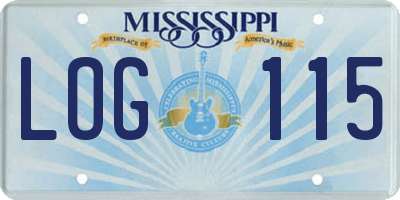 MS license plate LOG115