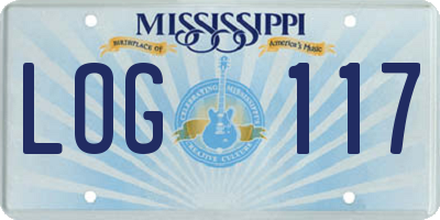 MS license plate LOG117