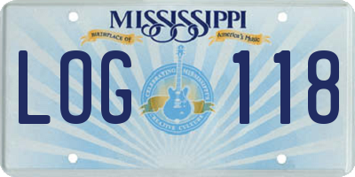 MS license plate LOG118