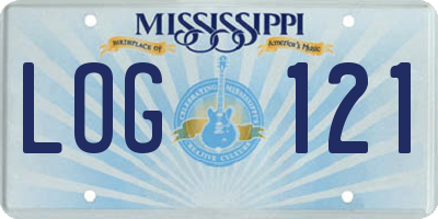 MS license plate LOG121