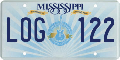 MS license plate LOG122