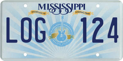 MS license plate LOG124