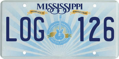 MS license plate LOG126