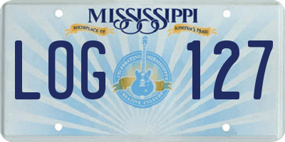 MS license plate LOG127