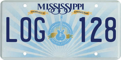 MS license plate LOG128