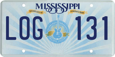 MS license plate LOG131