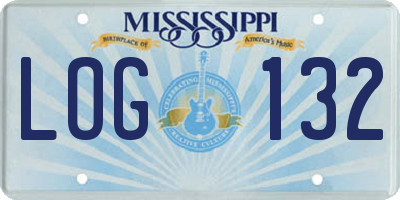 MS license plate LOG132
