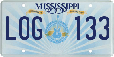 MS license plate LOG133