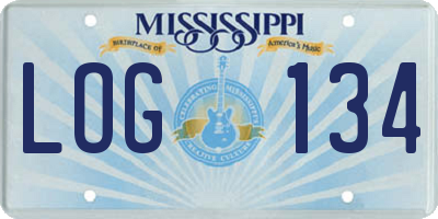 MS license plate LOG134