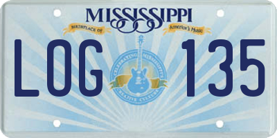 MS license plate LOG135