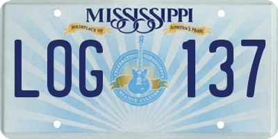 MS license plate LOG137