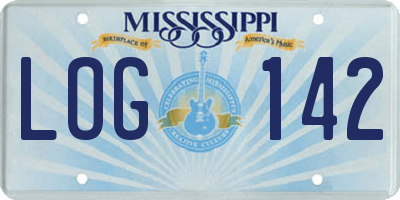 MS license plate LOG142