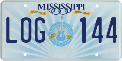 MS license plate LOG144