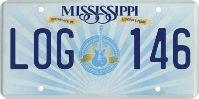 MS license plate LOG146