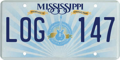 MS license plate LOG147