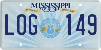 MS license plate LOG149