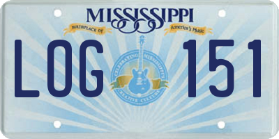 MS license plate LOG151