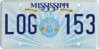 MS license plate LOG153