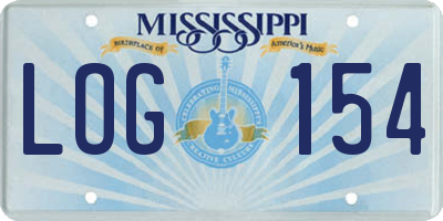 MS license plate LOG154