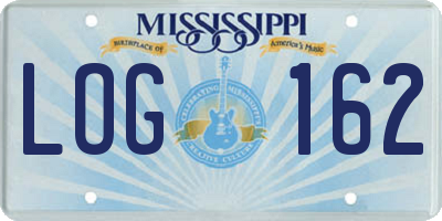 MS license plate LOG162