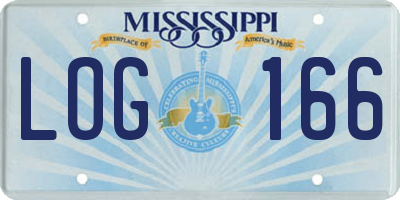 MS license plate LOG166