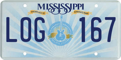 MS license plate LOG167