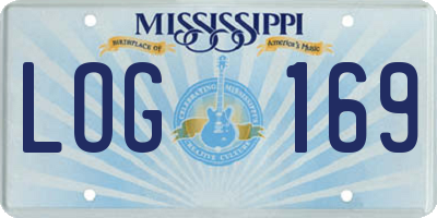 MS license plate LOG169