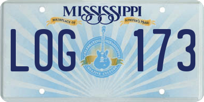 MS license plate LOG173
