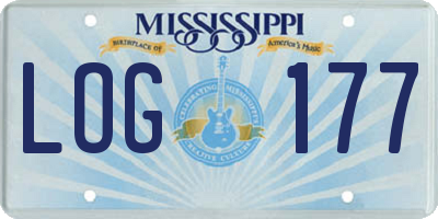 MS license plate LOG177