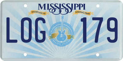 MS license plate LOG179