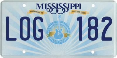 MS license plate LOG182